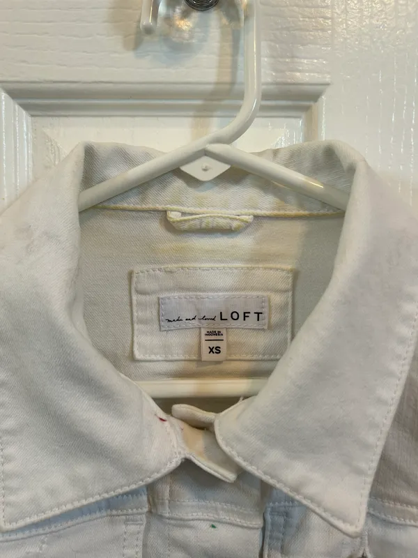 Loft White Denim Jacket - Image 2