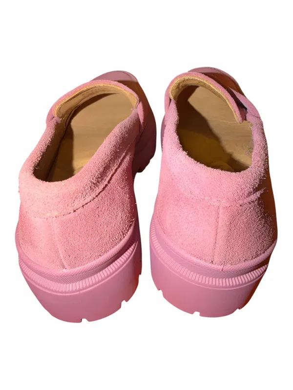 Women's Pink Suede Platform Penny Loafers - Image 4