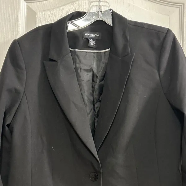 Liz Claiborne Career Black One‎ Button Blazer Women Size 10 - Image 5