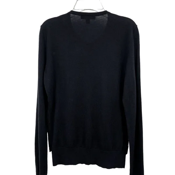 Ann Taylor Cardigan Sweater Womens S Used Navy with Black Lace Front - Image 2