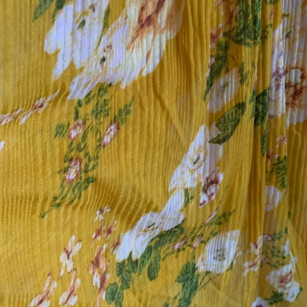 Free People Baby Doll Hi-Low Floral Tunic Boho Mustard Gold Yellow Small - Image 10