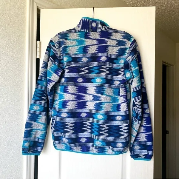 Patagonia Pullover Synchilla Snap-T Fleece Nepali‎ Dhoti Marathon Blue S EUC - Image 4