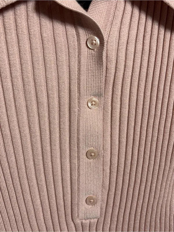 Athleta collared ribbed sweater light pink size small - Image 6