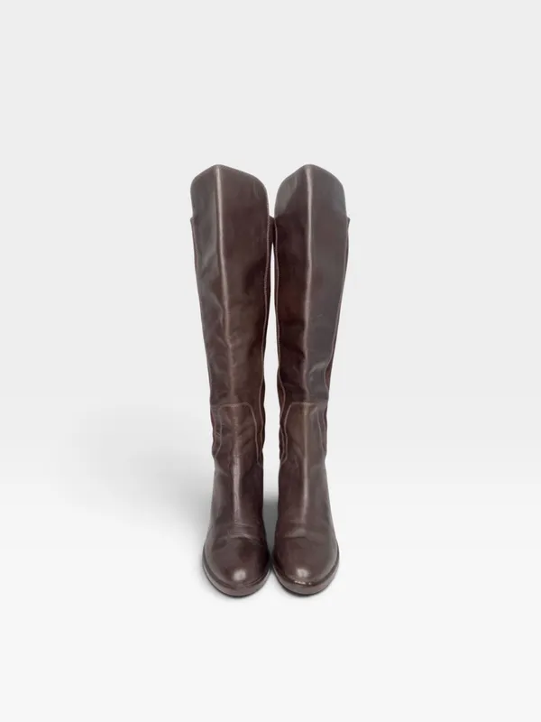 Cole Haan Brown Leather And Suede Knee High Riding Boots Size 6B - Image 2