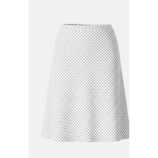 OGLmove Stretch Cotton Polka Dot A-Line Flare Skirt White Black Size S New NWT - Image 4
