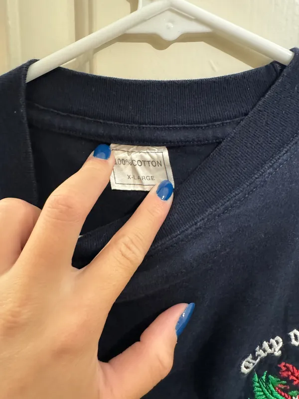Vintage T Shirt Blue Size L - Image 3