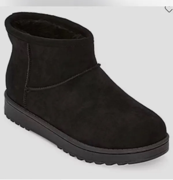 Arizona Jean Co. Women's 'AZ Slater' Black Faux Suede Faux Fur Ankle Boots Size 11M 👢 - Image 5