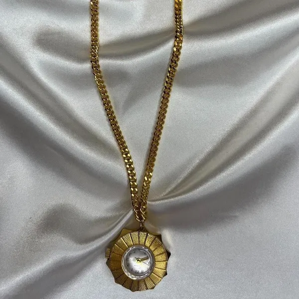 Gold Tone Criterion Pendant Watch Necklace‎ - Image 6