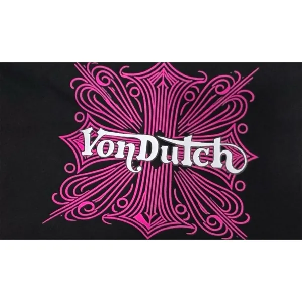 Von Dutch Tote Bag Womens Large Black Pink Cross Logo Y2K Shoulder Shopper - Image 2