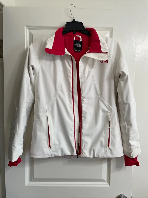 The North Face HyVent RECCO Jacket Women’s Size Medium White/Pink Full Zip - Image 2