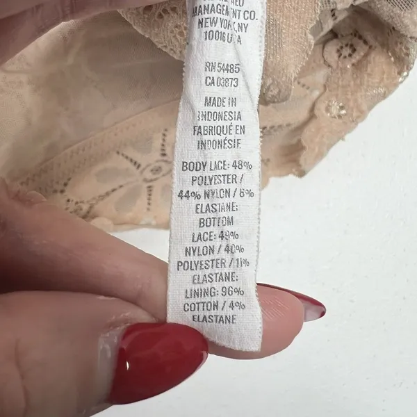 Aerie Size L Bra Snowday Chenille Lace Padded Triangle Bralette Sands Beige Cozy - Image 13