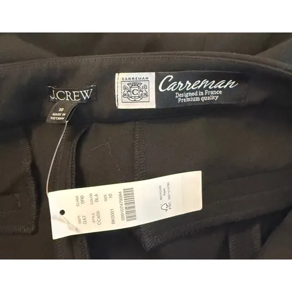 NWT J. CREW Carreman Premium Going-out Pant in Black Designed in France sz. 10 - Image 4