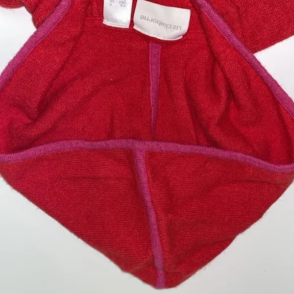 Liz Claiborne Collection‎ Red with Embroidered Snowflakes Wool - Image 8