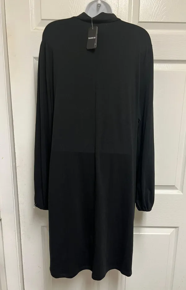 Black Jersey Blouson Sleeve Bodycon Mini Dress - Image 8