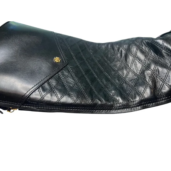 5.5 Tory Burch Claremont tall riding boots black quilted leather equestrian - Image 4