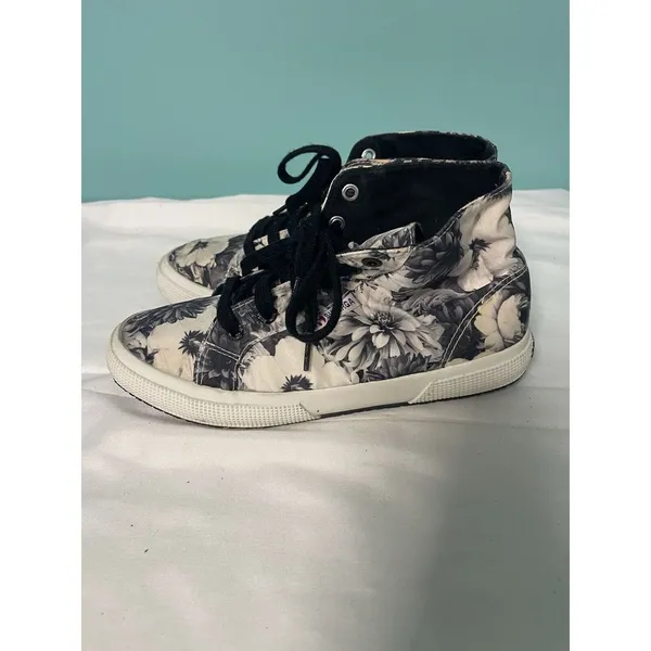 Superga Wax-Print High-Tops‎ Black/white 5.5 Sneakers - Image 5