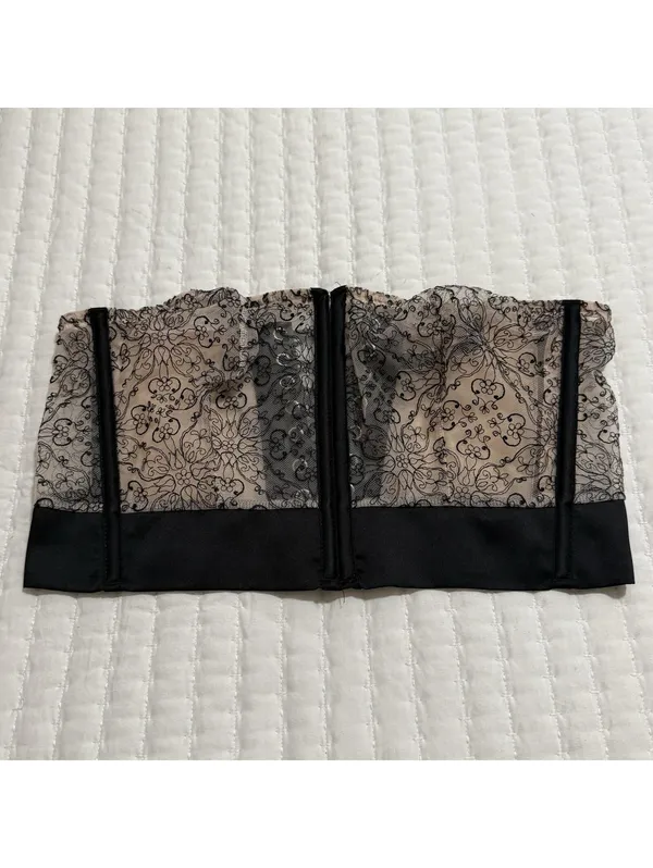 Victoria's Secret Very Sexy Unlined Strapless Lace Bustier Bra Sz L Large Black - Image 2
