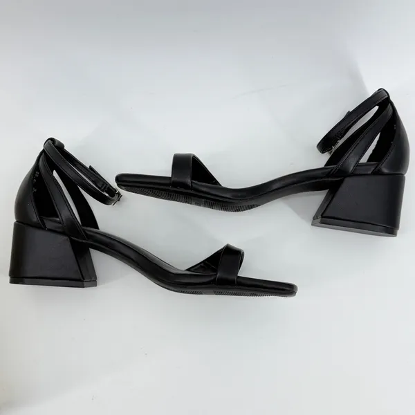 Anne Klein Mia Block Heel Sandals Black Strappy Ankle Strap 7.5M AKMIA MIA01F9 - Image 5