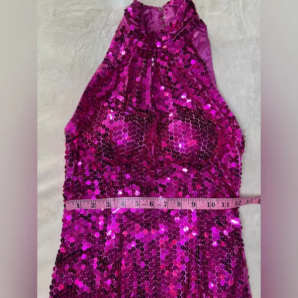 Papell Boutique Fuchsia Sequin Dress - Image 7