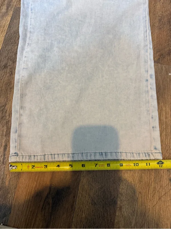 Michael Kors Light Blue Wide-Leg Drawstring Jeans size L - Image 13