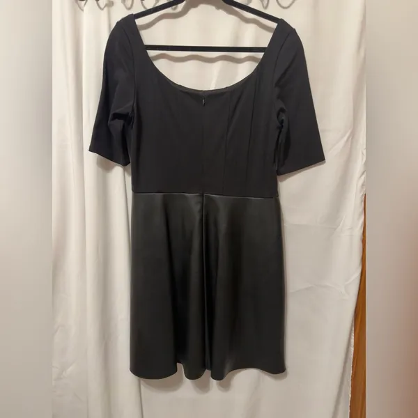 NWT Anthropologie Bailey 44 Parlour Ponte skater faux leather dress size XL - Image 11