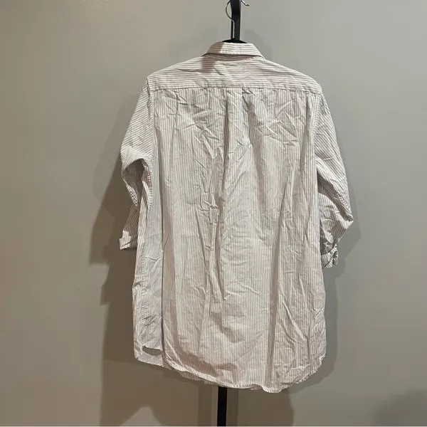Lauren Ralph Laure Cotton Sleep Shirt Striped Light Pink Size Medium - Image 2
