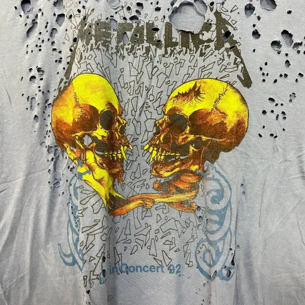 Metallica Live in Concert 92 Distressed Heavy Metal Tee One Size - Image 2
