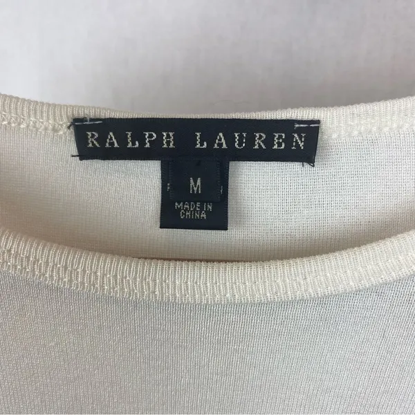 Ralph Lauren Ivory Knit Long Sleeve Sweater Top M - Image 5
