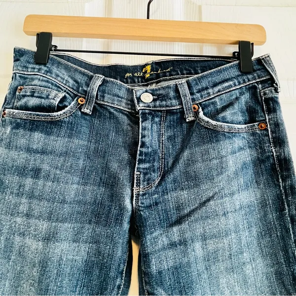 7 For All Mankind Dark Blue Women's Jeans Size 28 Straight Classic Capsule Denim - Image 4
