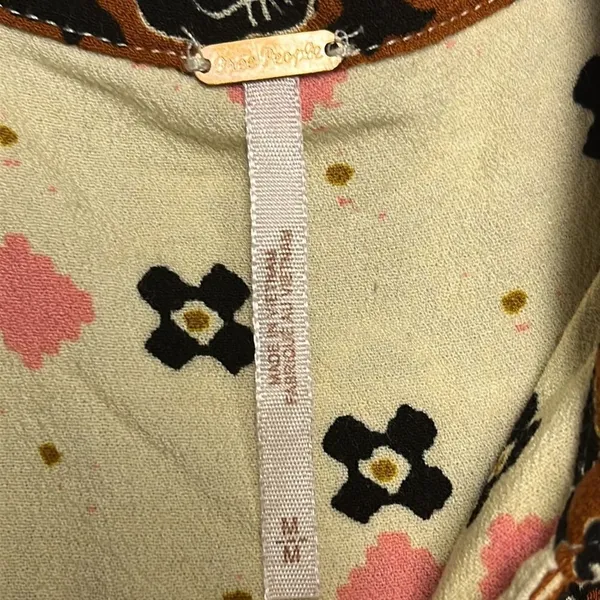 Free People Sleeveless Collared Boho Flowy Key Hole Tank V-Neck Tunic- Medium - Image 11