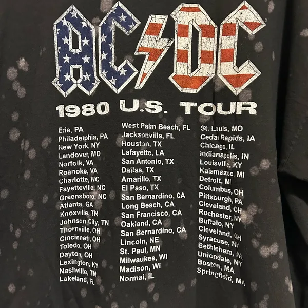 NWOT AC/DC Graphic Band Tee 1980 US Tour - Image 5