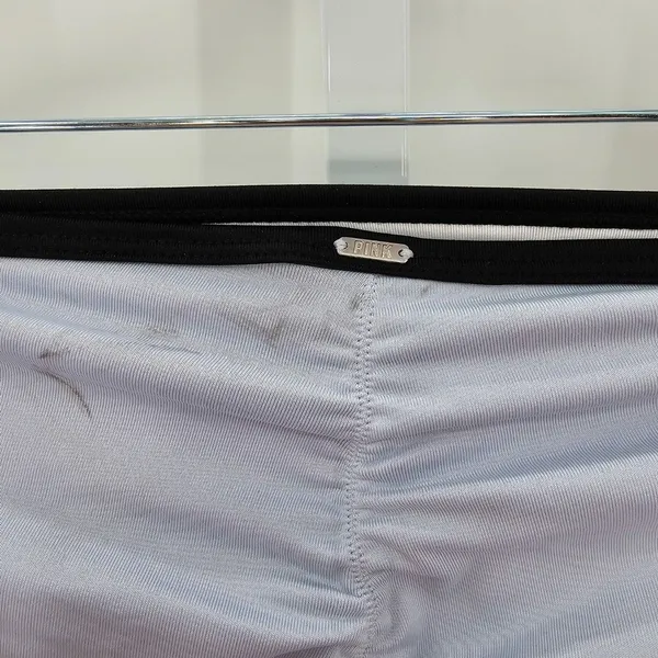 Victoria Secret Pink Active White Black Cheeky Bikini‎ Bottoms Swim Size Medium - Image 4