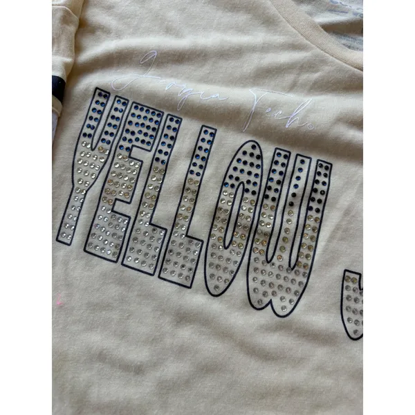 Colosseum Georgia Tech Yellow Jackets Rhinestone T-Shirt Womens L Gold‎ Varsity - Image 4