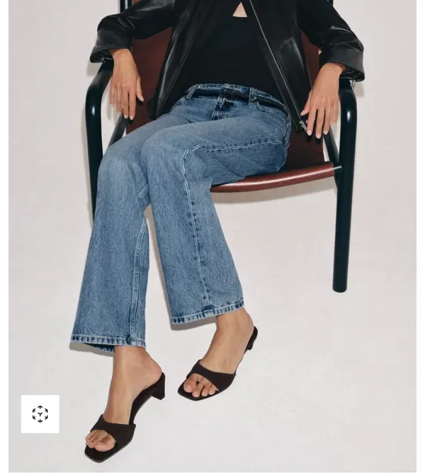 Zara Brown Suede Open-Toe Mid Heel Slide Mules - Image 2