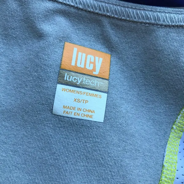 lucy Womens Tank‎ Top Size XS Activewear Tech Endurance Reflective Gray Yellow - Image 4