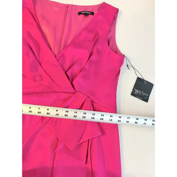 Nanette Lepore Pink Sleeveless‎ V Neck Cocktail Dress Date Night Office Siren 8 - Image 11