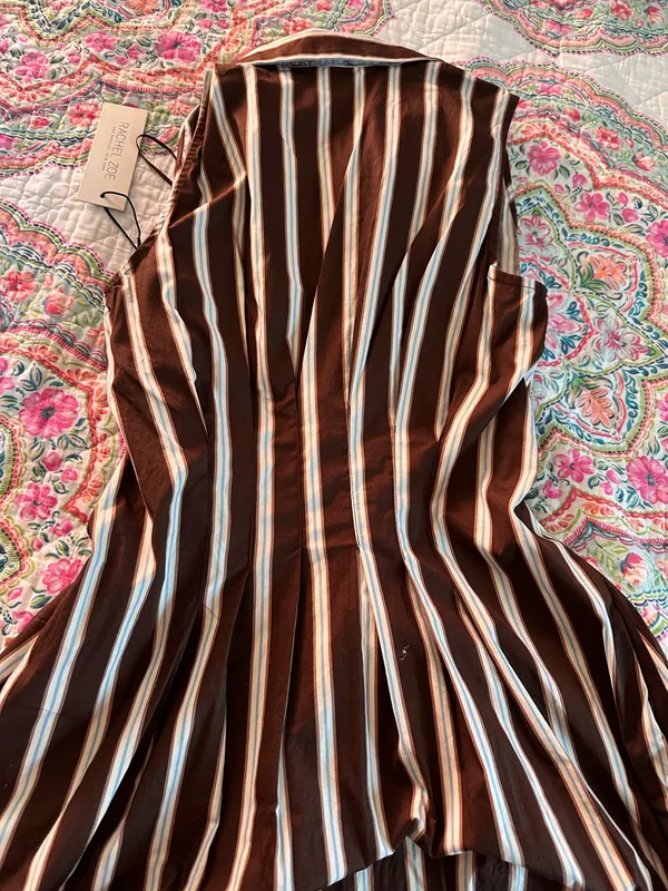 Brown striped button down maxi dress - Image 5
