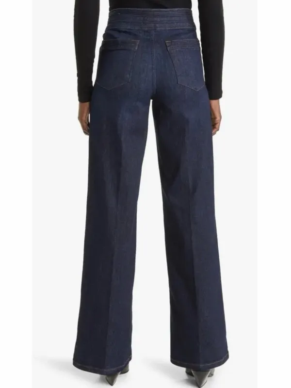 Frame Denim Triple Binding High Rise Palazzo Fife Blue Wide Leg‎ Jeans - Image 2