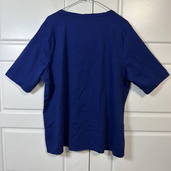 LL Bean T-Shirt Womens 2X Plus Blue Short Sleeve Cotton Crew Neck 508244 - Image 10