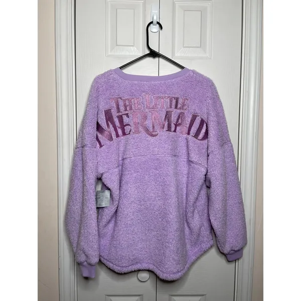 NEW Disney The Little Mermaid Ariel Purple Fuzzy Spirit Jersey Top Size Small - Image 5
