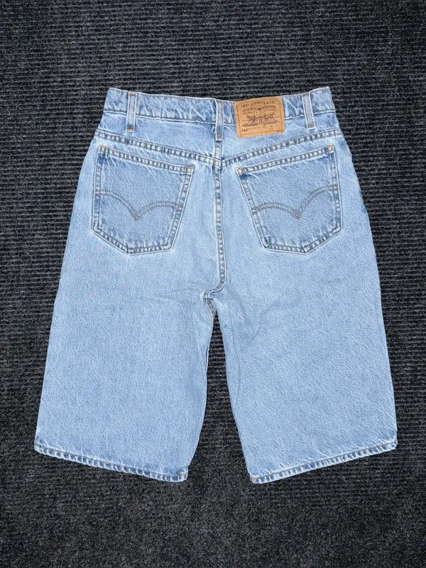 Vintage 90s Levi’s 550 Relaxed Student Fit Denim Shorts Sz 26 (tag 29) Jorts - Image 2