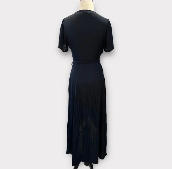 Honeypunch Come Together Navy Blue Midi Wrap Dress, Size S - Image 6