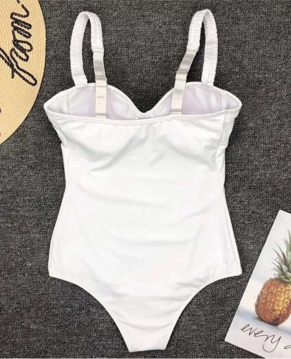 White Push up Monokini one piece Size M - Image 9