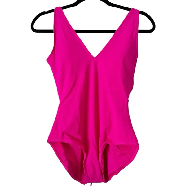 NWT TA3 Plungey Swimsuit Lace Up One Piece Shapewear Pink Size XS XLONG - Image 3