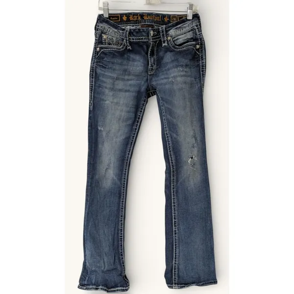 Rock Revival Womens 28 Sundee Bootcut Jeans Embroidered Flap Pockets‎ Stretch - Image 6