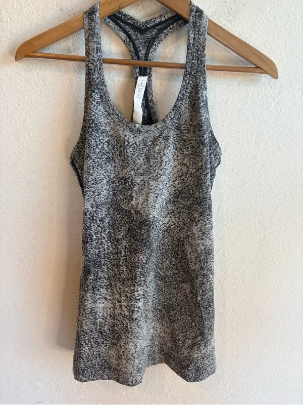 Lululemon Women Luon Spray Jacquard White Black CRB Cool Racerback II Tank 8 - Image 2