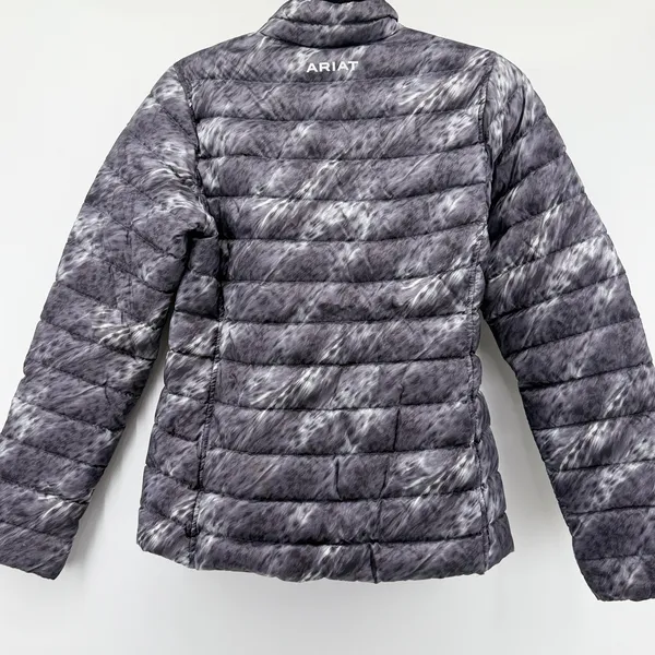 Ariat Ideal‎ Down Jacket Womens Small Gray Print Puffer Packable Coat - Image 4