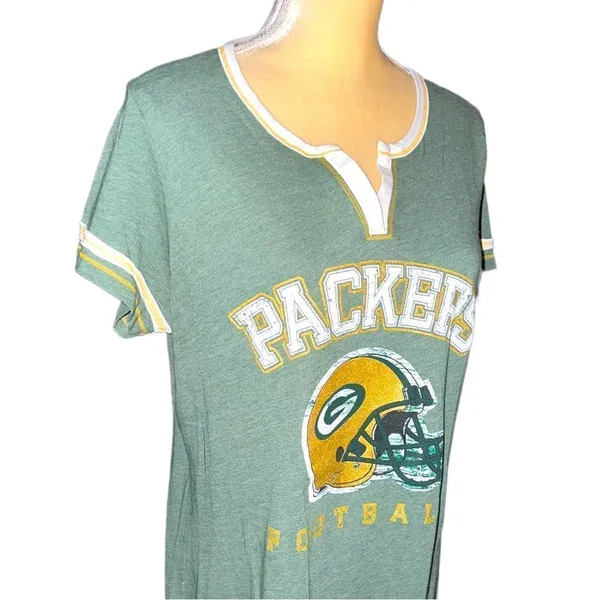 National Football League Green Bay packers cute vneck top - Image 3