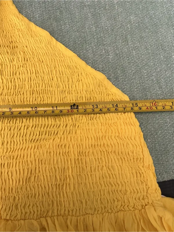 CHICME Yellow Halter Maxi Dress XL Smocked Back - Image 7
