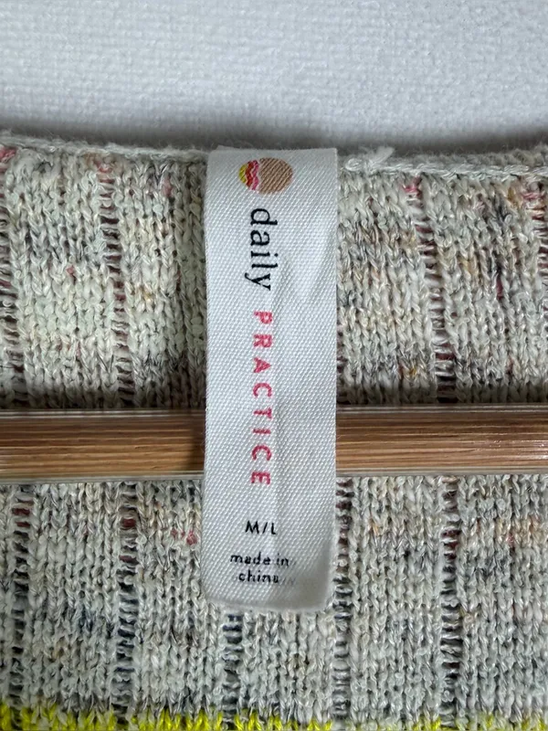 Daily Practice Anthropologie Women M/L Hooded Open Knit Poncho Sweater Oversized - Image 5